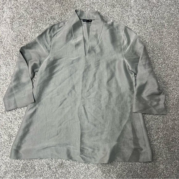 eileen fisher silk dupioni top